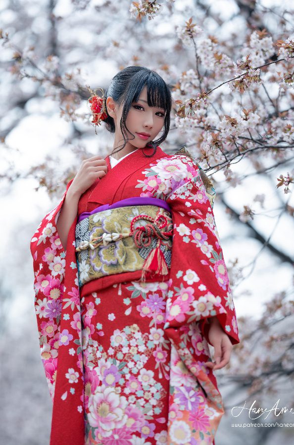 [Cosplay] Hane Ame 雨波 – RED Kimono (Original)