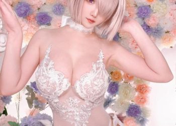 Cosplay 星之迟迟 NO.147 3月计划C 玛修婚纱 [78P]